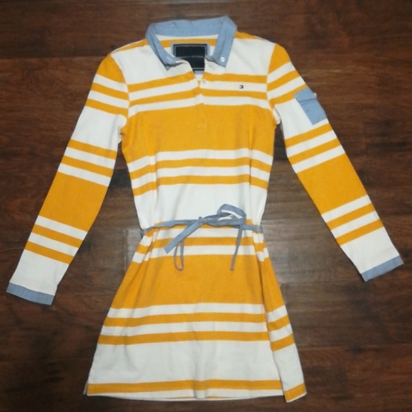 Tommy Hilfiger Girls White and Yellow Dress - Picture 1 of 4
